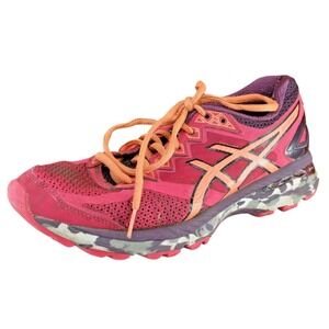 Asics 2000 Size 7.5 M Pink Lace Up Running Fabric Women Shoe T661N‎